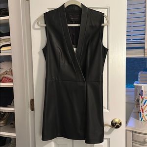 BCBG leather dress jacket vest